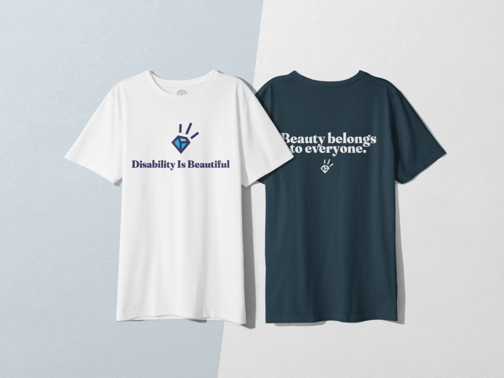 Disability is beautiful front back t shirt mockup